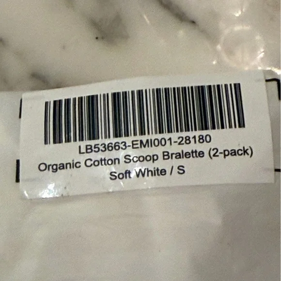 NIB Quince Women's Organic Cotton Scoop Bralette (2-pack) White S - Picture 4 of 4